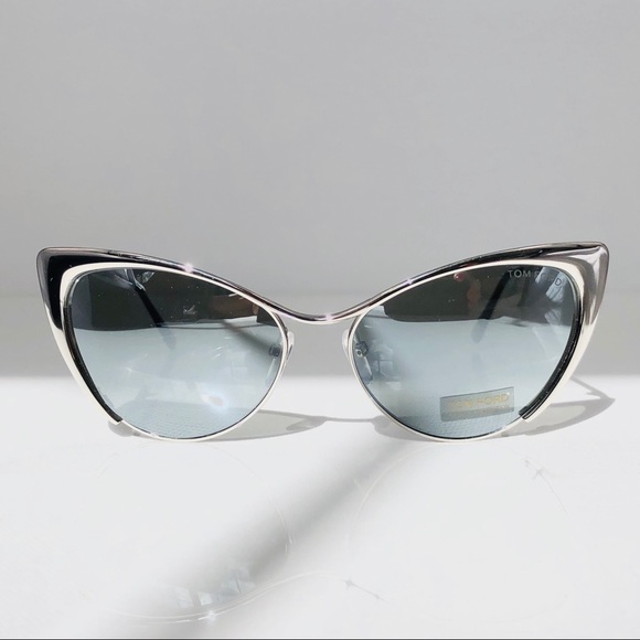 New TOM FORD Nastasya Silver Cat Eye Sunglasses - Picture 6 of 16